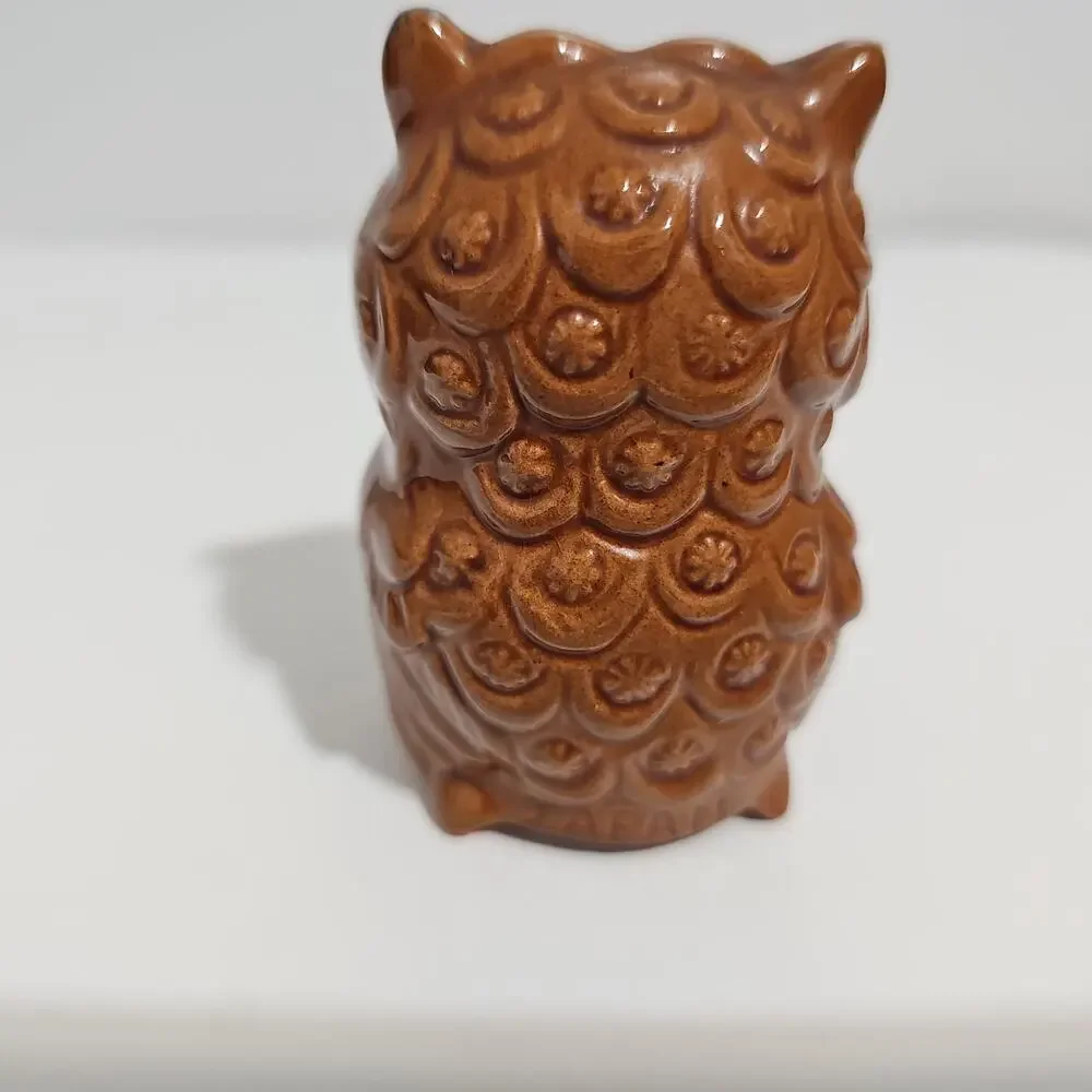 Vintage Ceramic Owl Pepper Salt Shaker MCM Retro Replacement Glossy